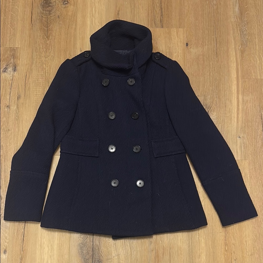 Women's Navy Double-Breasted Jacket